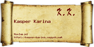 Kasper Karina névjegykártya